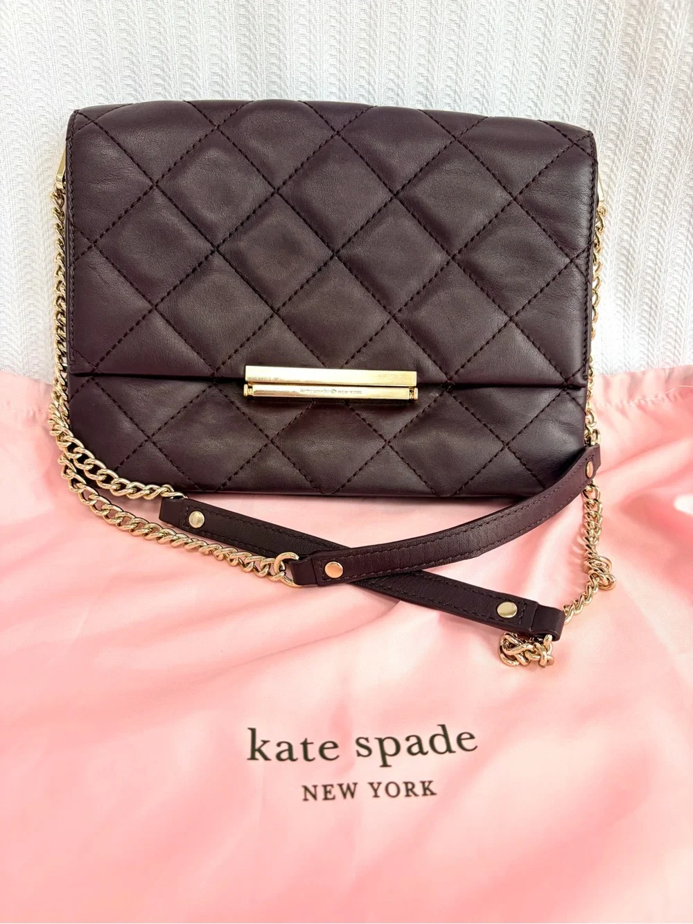 kate spade Quilted Leather Emerson Place Convertible Crossbody Bag Bordeaux
